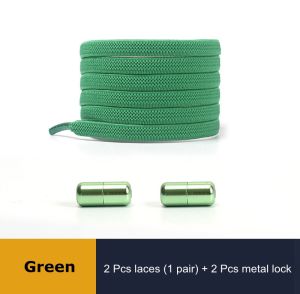 1 Pair No Tie Shoelaces For Sneakers Elastic Shoe Laces Round Colorful Metal Lock Lazy Shoes Lace Quick put on and take off