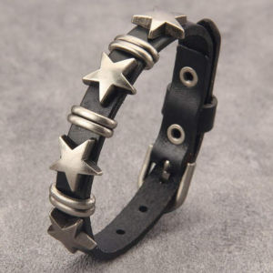 Punk ngôi sao phong cách retro Vòng đeo tay bằng da cho nam giới và phụ nữ hợp thời trang Y2K phong cách phụ kiện trang sức