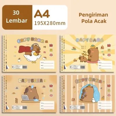 Drawing Book / Buku Gambar Ring A4 Karakter Buku Gambar Anak Sketchbook A4 Drawing Book Astronot Jilid Spiral Kertas Tebal 30 Lembar