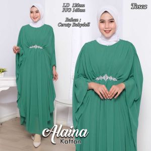Alaina Kaftan Busui Jumbo Aksesoris Swarovski Rangkai Fashion Muslim