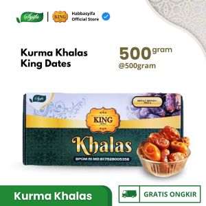 Kurma Khalas 500gr box - KING DATES Khalas 500gr Kemasan Box - KING DATES