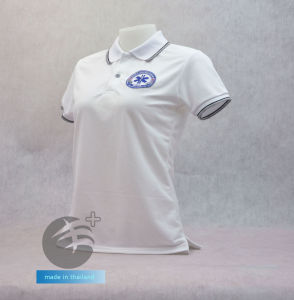 💥เสื้อโปโล สพฉ. สถาบันการแพทย์ฉุกเฉินแห่งชาติ (สพฉ.) สีขาว (ชาย/หญิง)  ผ้าเกรดแบรนด์เนม นุ่มลื่นใส่สบาย