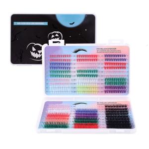 Halloween lông mi cụm Bộ dụng cụ lông mi rời Bộ dụng cụ màu nối mi Bộ dụng cụ với nhíp cho lông mi nối dài nối mi