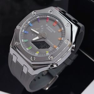 watch house นาฬิกาข้อมือ ผู้ชาย 2 ระบบ ระบบเข็มและดิจิตอล บอกวันที่ จับเวลามีไฟ พร้องกล่องคาสิโอ้