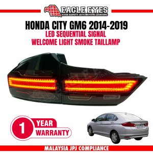 HONDA CITY GM6 2014-2019 LED SEQUENTIAL SIGNAL WELCOME LIGHT PORSCHE STYLE SMOKE TAILLAMP