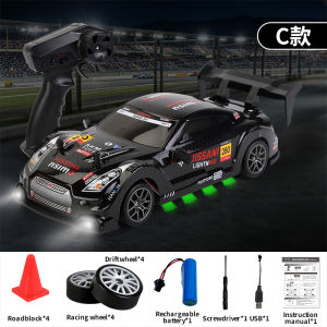 JDD [Fast Delivery][Original Available]JJRC Q249 2.4G Wireless 4WD Drift RC Car 1:24 Scale With Cool Lights Stepless Speed Kids Remote Control Vehicle Christmas Birthday Gift