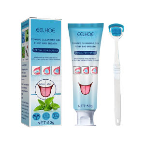 50g Tongue Cleansing Gel Keep Fresh Breath Reusable Silicone Tongue Scraper Brush Eliminate Oral Odor Bad Breath Cleaner