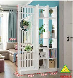 Vách ngăn liền kệ vách ngăn phòng khách nhà bếp gỗ MDF VLK401 - NỘI THẤT LẮP RÁP VIENDONGADV