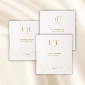 liTE France 4 Boxes of De-Stressing Facial Mask – Moisturising & Calming Sheet Mask for Sensitive Dry & Stressed Skin