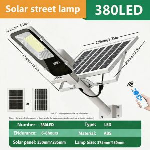 300W Powerful Solar Light Outdoor Solar Street Light 6000mah Waterproof Automatic Dusk to Dawn Street Light For Garage Garden