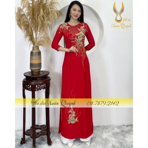Áo Dài Đính Kết Sui Gia Đám Cưới Đám Hỏi Phong Cách Sang Trọng M13 Đỏ - Áo Dài Xuân Quỳnh