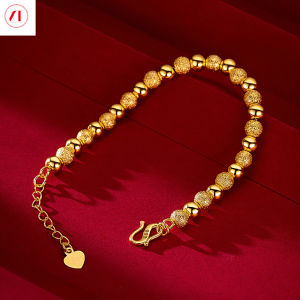XT Jewellery Korea 24k 6mm Light Sand Beaded Bracelet Fashion Woman Bracelet 916 Original