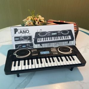 DIGREPAIR เปียโนอิเล็กทรอนิกส์สำหรับเด็ก 37 ปุ่มเปียโนสีดำและสีขาว ง่ายต่อการเรียนรู้ การตรัสรู้ทางดนตรี