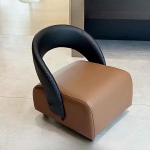 Sacesr Luxury Low Stool Backrest Shoe Changing Stools Modern Children Stool Decorative Multifunctional Living Room Stools with Wheels 9R3H1