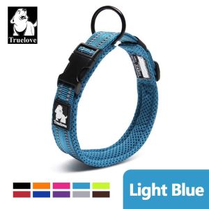TRUELOVE Adjustable Dog Collar Nylon Mesh Padded Pet Collar Reflective for Dog Training Outdoor Comfortable Dog Necklace for Pet