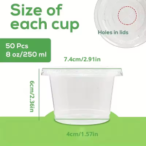 150Pcs Dessert Cup With Lid Transparent Plastic Cups For Dessert Ice Cream Pudding Mousse Cake Box Baking Disposable Cup