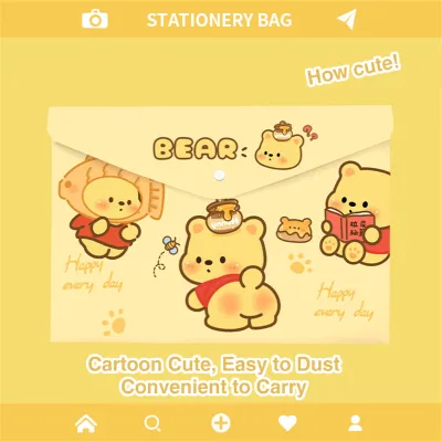 Sanrio Cartoon Cute A4 Folder Data Bag Archive Bag Tutorial Bag Transparent Folder Portable Durable Multi Functional Learning And Office Stationery