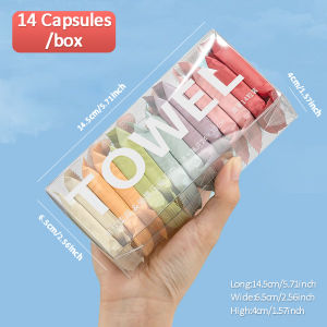 【1-3 days delivery】14PCS Compressed Face Cleansing Towel Disposable Washcloth Portable Travel Towel Thickened Beauty Square Towel