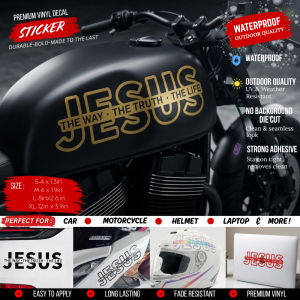 Jesus The Way The Truth The Life Vinyl Decal Sticker Waterproof Christian Motorcycle Car Helmet Laptop Sticker