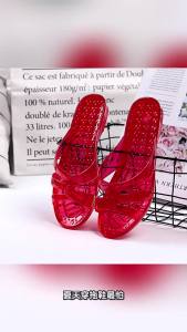 [Free Shipping] New 26 Summer Crystal Jelly Transparent Non-Slip Slippers for Women Indoor Fruit-Style Soft Sole Couples Candy Non-Slip Wear-Resistant Shoes