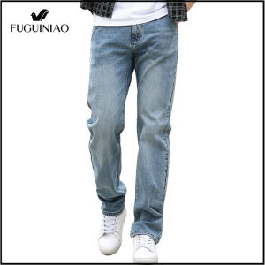 FUGUINIAO Mens Hot sales men denim jeans (size 28-44) slim fit stretchable jeans Jeans Straight Loose Casual Outdoor Pants