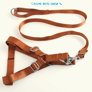 Bộ dây dắt Chó lớn kèm đai yếm ngực khoá hợp kim (mẫu mới) - Love Pets Shop