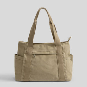Cross-border vintage large-capacity canvas tote bag for women shoulder handbag casual bag European and American style womens cloth bag Guangzhou factory