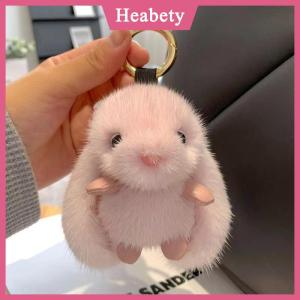Heabety Thỏ Keychain Sang Trọng Fluffy Pompon Bunny Dễ Thương Mềm Mặt Dây Chuyền Vài Túi Phụ Kiện Cho Cô Gái Ba Lô Quà Tặng