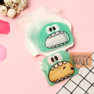 100pcs Cartoon Candy Cookies Opp Plastic Bag Packaging Birthday Party Door Gift Self Adhesive Plastik Beg Berpelekat