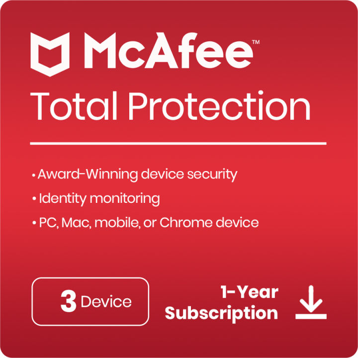 McAfee Total Protection | 3-Device 1-Year Subscription | Antivirus ...