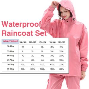 Motorcycle Raincoat Set Waterproof Heavy Duty Reflective Motorbike Rain Gear For Men Women