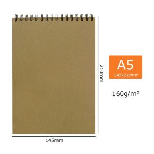 30 Tờ Sổ vẽ phác thảo gáy lò xo khổ dọc A4 A3 A5 160gsm nghệ thuật Đồ dùng học tập bút chì vẽ notepad-HAUSE