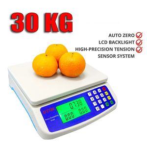 40kg Timbangan Digital / Timbangan Gantung / Electronic Scale for Fruits Meat and Vegetables Timbangan Elektronik /  Digital Computing Scale 40kg Double Display