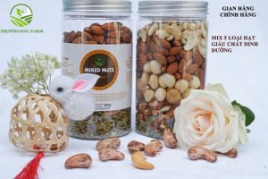 500 Gram Mix 5 loại hạt (Mắc ca Hạnh nhân óc chó điều tách vỏ) DIEPPHUONG FARM