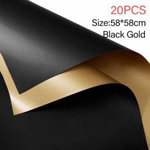 (20pcs)Pretty Gold Two Colors Thick Waterproof Bouquet Flower Wrapping Paper gilt Wrapping Paper