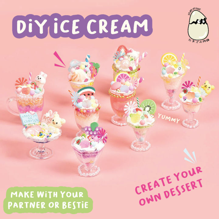 DIY Ice Cream l DIY Cream Glue l 50 ml Cream Clay Lem Krim Simulation Cream untuk Deco l DIY DECO Cream Glue premium tidak keras| fake cream | decoden cream menghias case / top loader lDIY Ice Cream l Sprinkle l Stars l Beads l LEM DIY