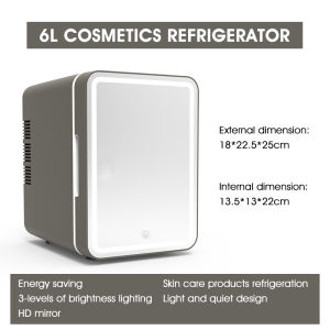 SG HXR Mini Cosmetic Fridge 2-Tier 3 lights skincare / Mask / Milk / Medicine Car refrigerator Small portable kitchen refrigerators room freezer fridge beauty fridge make up fridge Outdoor fridge Office fridge 小冰箱
