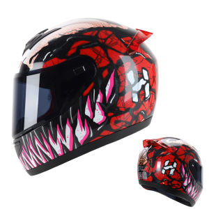 🛒HNJ Motorcycle Helmet Full Face Venom Single Visor With Spoiler Ready Stock Helmet