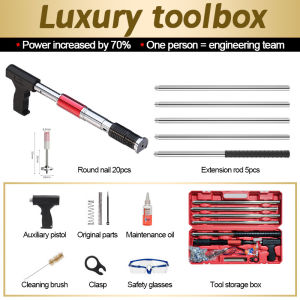 8.5mm Extended Industrial Nail Gun Heavy Duty Up To 3.3m Manual Steel Nail Gun Cordless (20 Free Nails) Tufting Gun Rivet Gun Tool Ceiling Artifact Concrete Wall Fastening Tool Industrial-Grade Nail Retainer