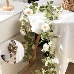 UMBRAULI Wall Decoration Rose Artificial Flowers Plastic Berries Living Room Garland Hanging Plants Home Ornaments Simulated Vine Artificial Eucalyptus Greenery Spring Autumn