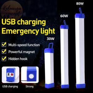Keluarga 3 Modes 30W 60W 80W Led Lithium Battery Night Market light USB Rechargeable Tube Lamp For Pasar Malam Light Outdoor