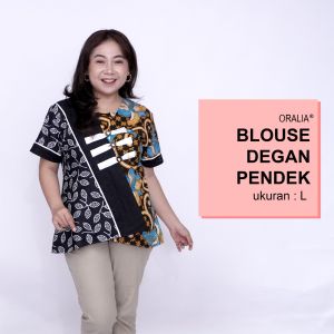 Atasan Batik Jumbo Wanita Kerja Blouse Big Size Batik Wanita Blus Jumbo Kerja Seragam Batik / Atasan Batik Kantor Model Terbaru / Pakaian Batik Kekinian Bahan Katun Formal / Pakaian Super Big Wanita