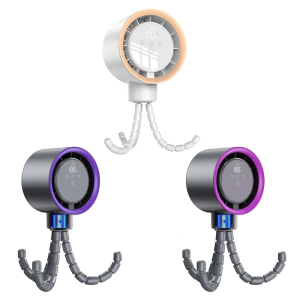 Travel Friendly Strollers Fan Flexible Mounting Rechargeable Cooling Fan 100 Speed Setting Plastic Texture for Outdoor