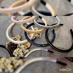 Bando Permata Kristal Ori BKK Import / Bando Elastis Berlian Elegan Mewah Korean Style / Bando Berlian Imitasi Berkilau / Rhinestone Luxuriuos Hairband / BKK9813