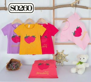 Kaos Anak Cewek Tangan Pendek 3PCS Seratus Ribu/Kaos Anak Cewek Usia 1-10 Tahun Bahan Adem Motif Bordiran Premium/Fhasion Santai Anak Perempuan Model Kekinian  Bahan Nyaman