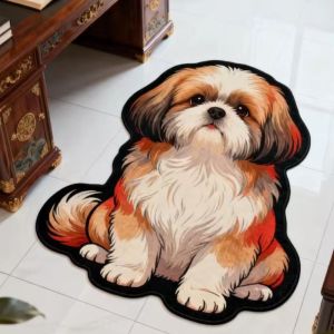 DOOUR Special-shaped Cat Carpet Non-slip 2D Flat Room Floor Rug Wear-resistant Animal Doormat Bedroom Living Room Decor