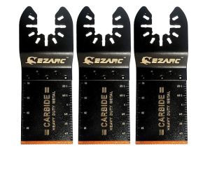 EZARC Carbide Oscillating Tool Blades Multitool Blades Heary Duty for Hard Material Metal Nails. Bolts. Screws 3-Pack