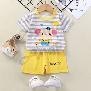 SETELAN BAJU ANAK PEREMPUAN LENGAN PENDEK KATUN