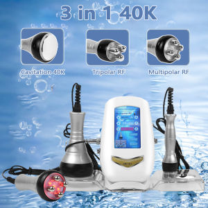 40K Slimming Beauty Machine 3-in-1 Cavitation Ultrasonic Multipolar RF Metal Head Skin firmming Rejuvenation Weight Loss Massager