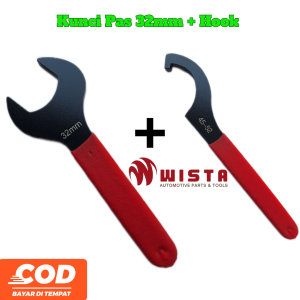 Kunci Komstir WISTA 45-52mm Pas 32mm sok32mm Universal Kunci Shockbreker Motor Adjustable Shock Coilover Wrench Spanners